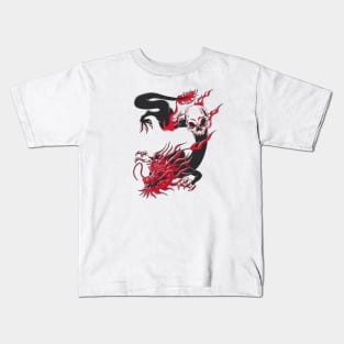 DRAGON BLACK AND RED Kids T-Shirt